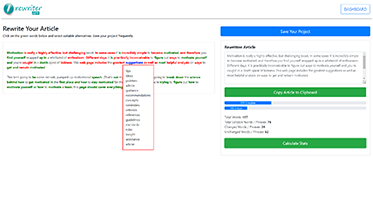 Rewrite a single article with point and click ease